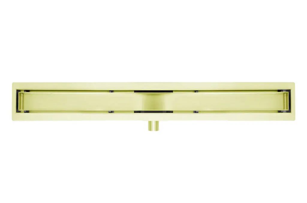 Mat goud RVS Douchegoot compleet met flens 100x7x6,7cm Tegelrooster - Afbeelding 3