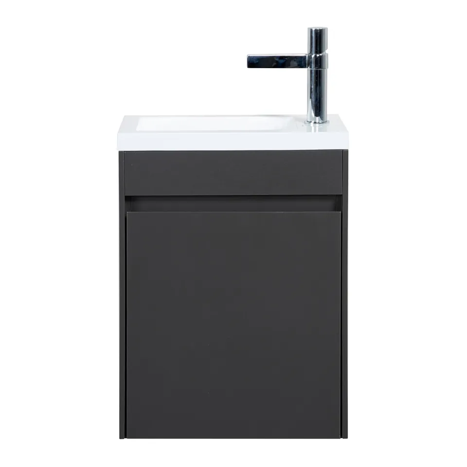 Fonteinmeubel Antonio 40cm mat grijs met mat witte wastafel