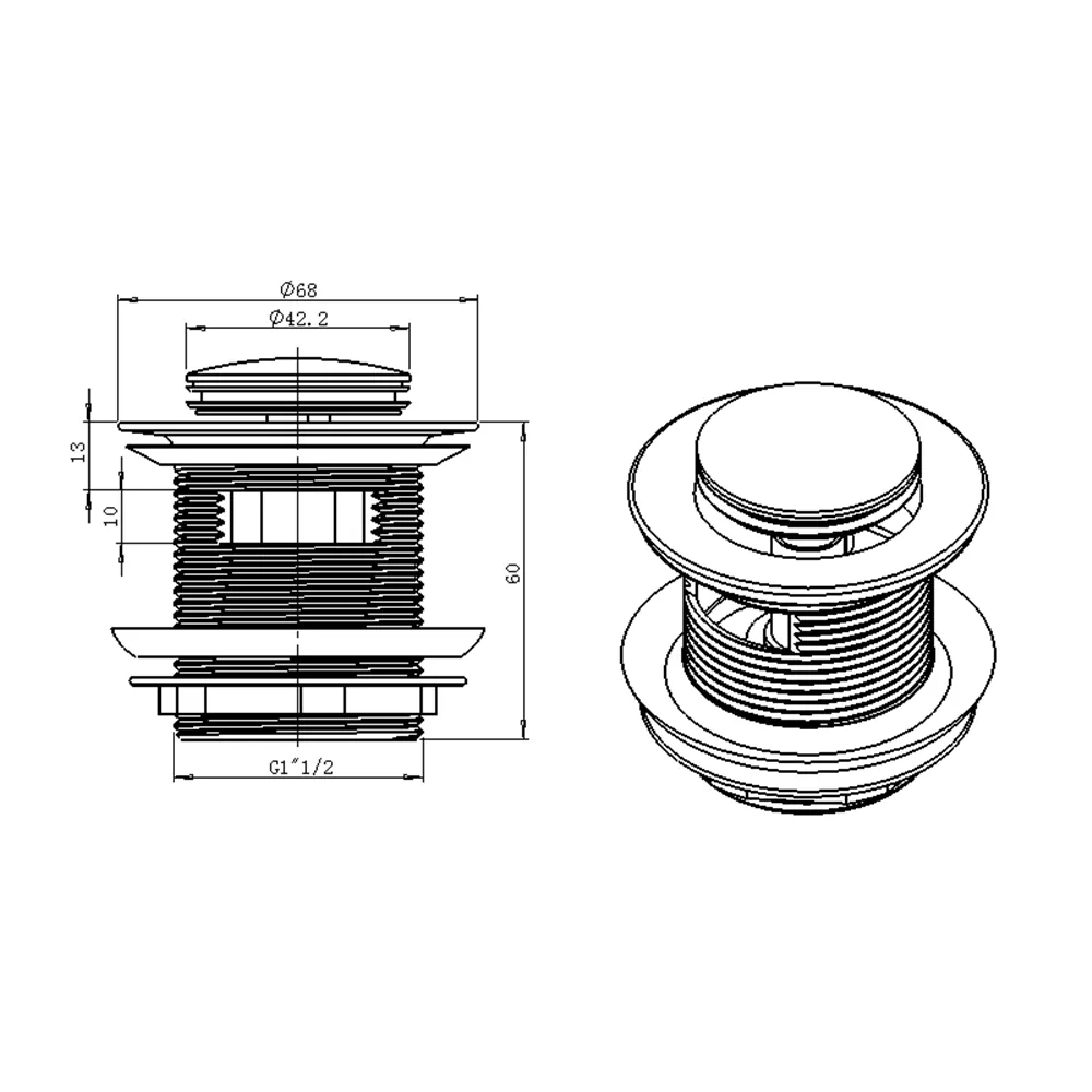 Clickwaste badafvoer inclusief overloop gun metal - Afbeelding 3