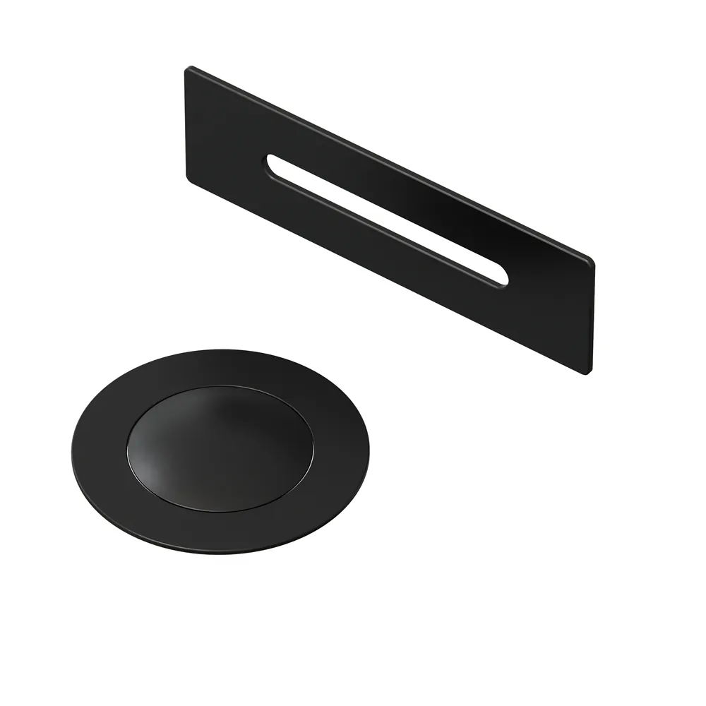 Clickwaste badafvoer inclusief overloop mat zwart - Afbeelding 2