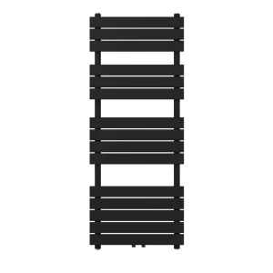 Designradiator Ella 150x60cm mat zwart 878W midden aansluiting