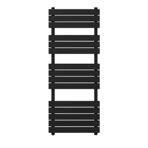 Designradiator Ella 150x60cm mat zwart 878W zij aansluiting