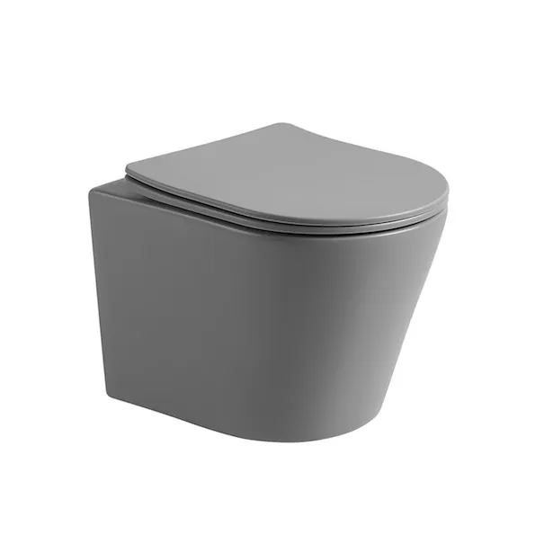 Toiletset Julio randloos mat grijs met bedieningspaneel flat mat wit en PliegerDuofix WC-element (UP320) - Afbeelding 3