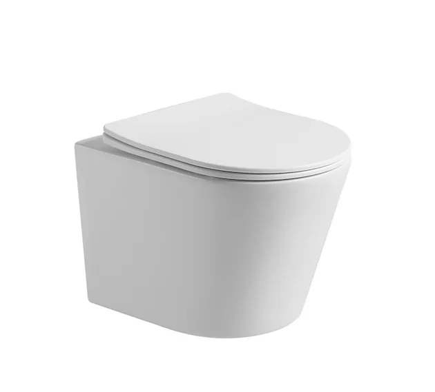 Toiletset Julio randloos mat wit met bedieningspaneel Ring copper en Geberit Duofix WC-element (UP320) - Afbeelding 3