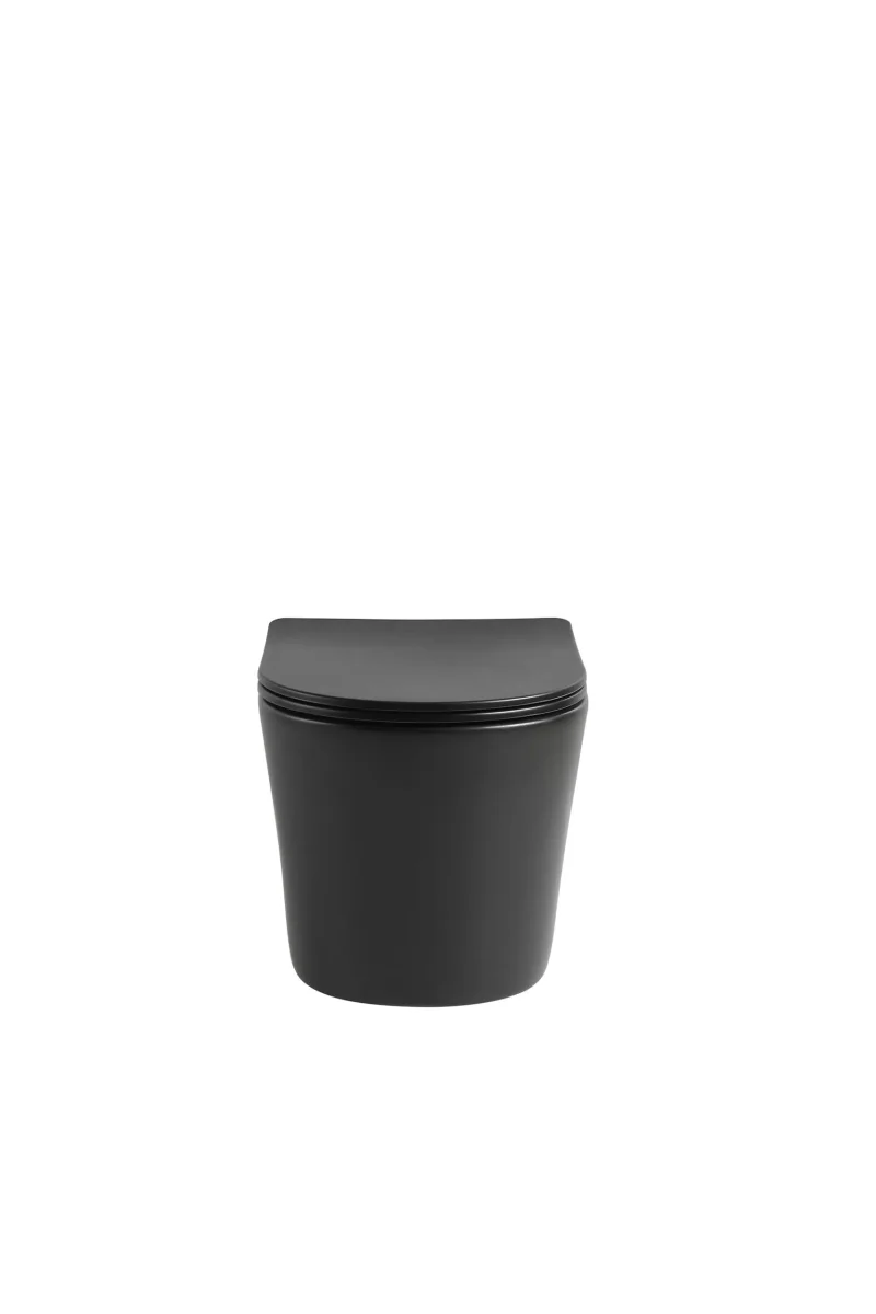Hangend toilet Julio randloos inclusief softclose zitting mat zwart 48×36,5x36cm - Afbeelding 5