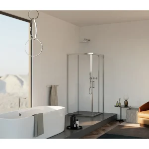 Douchecabine met schuifdeur 90x90x195cm serie Nevio chroom 6mm Nano veiligheidsglas