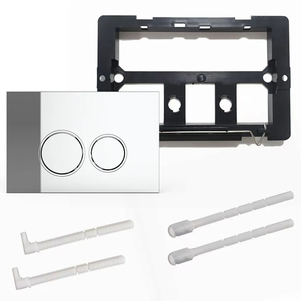 Toiletset Pietro randloos mat grijs met bedieningspaneel Ring chroom en Geberit Duofix WC-element (UP320) - Afbeelding 7