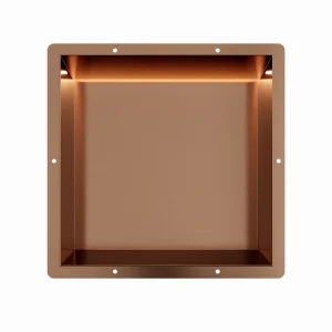 Copper RVS Inbouwnis 30x30x10cm met tegelflens en RGB verlichting