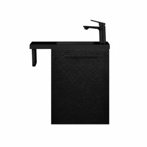 Fonteinmeubel Finn 40cm zwart eiken met zwarte wastafel