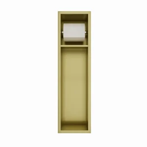 Inbouw toiletrolhouder-closetborstel houder mat goud zonder klep