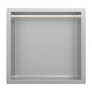 RVS Inbouwnis 30x30x7cm met LED verlichting
