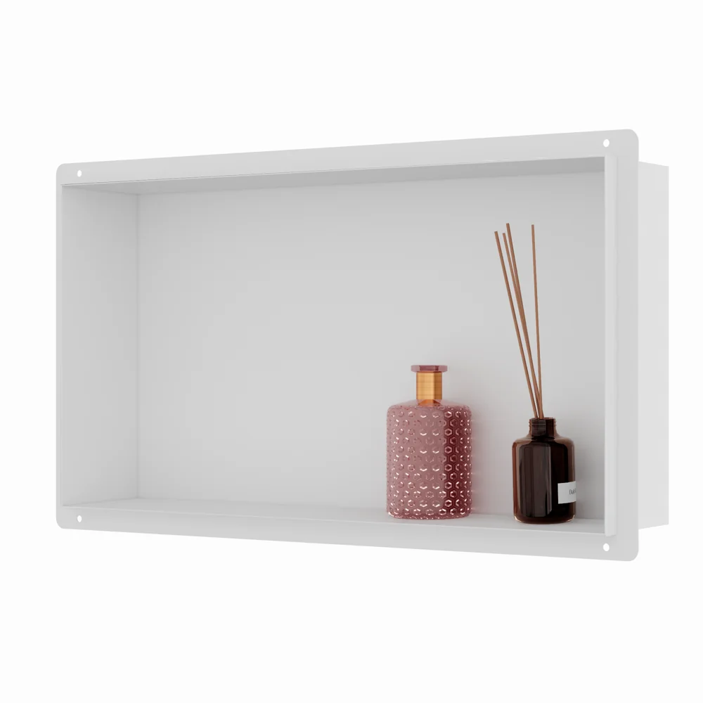 Mat Wit RVS Inbouwnis met tegelflens 30x60x10cm - Afbeelding 5