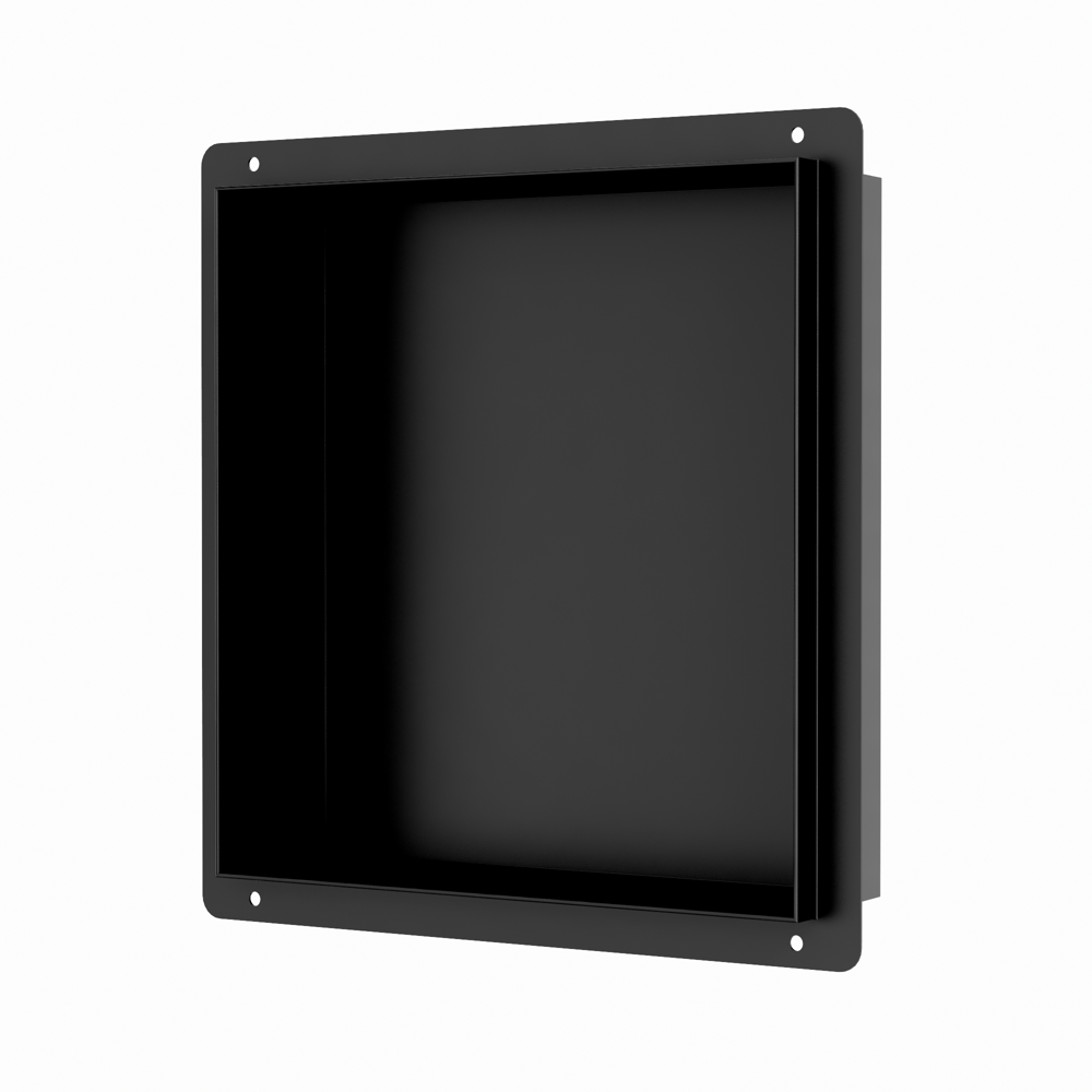 Mat Zwart RVS Inbouwnis met tegelflens 30x30x7cm - Afbeelding 3