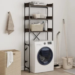 Wasmachine kast rek op berg vak boven bewerkt hout bruin eikenkleur