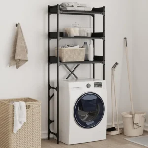 Wasmachine kast rek op berg vak boven bewerkt hout zwart