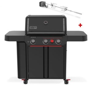 Weber Genesis E-330WR Stealth Edition + Rotisserie